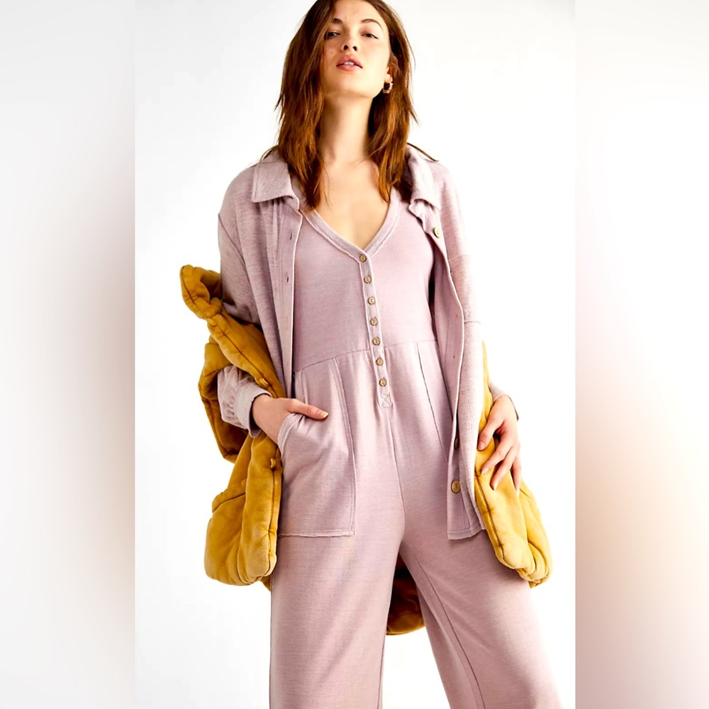 Free People high rise set mauve size large